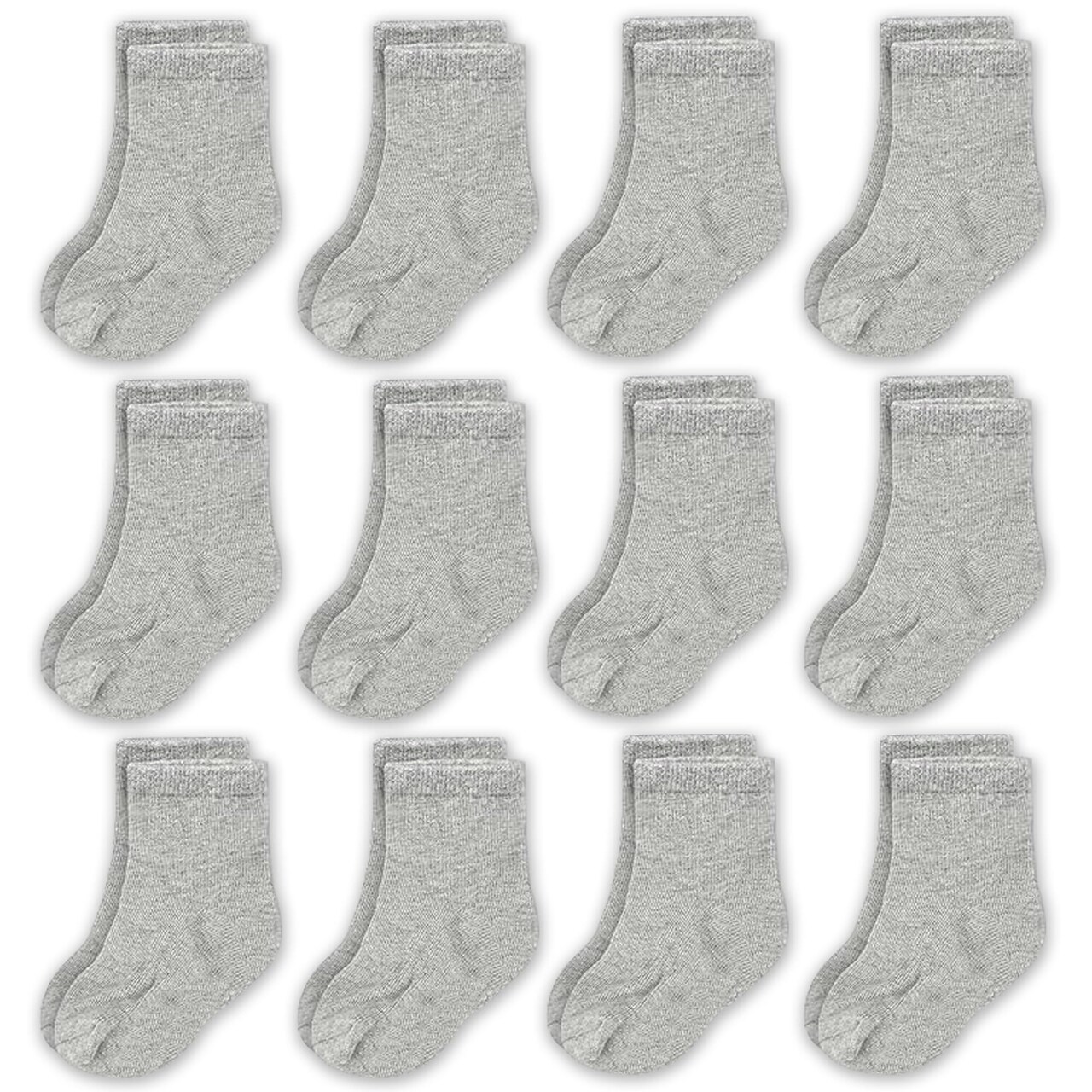 CozyWay Toddler Socks - Baby Socks & Cotton Crew Style - Breathable Reinforced Toe - Size 3T-5T, Gray, 12 Pack